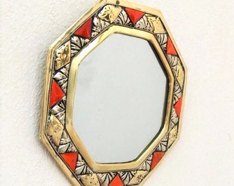 Golden wall mirror, Small Mirrors For Wall Decor, Small Wall Mirror, Small Decorative Mirror, Small Brass Mirror