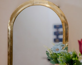 Gold Arch Mirror, Handmade Golden Mirror, Luxury Mirror, Boho Decoration.