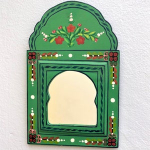 Hand-Painted Moroccan Mirror with Ornate Design | Unique Wall Mirror for Home Décor | Vintage Moroccan Mirror | Bohemian Accent Mirror