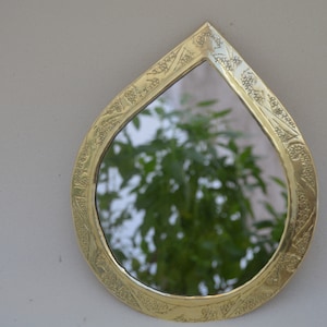 Moroccan mirror wall Handmade decor, Teardrop Handmade mirror, Wall Brass Mirror Set,Teardrop Mirror, Brass Boho Mirror ,Teardrop Wall Decor