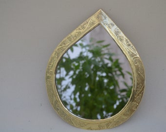 Moroccan mirror wall Handmade decor, Teardrop Handmade mirror, Wall Brass Mirror Set,Teardrop Mirror, Brass Boho Mirror ,Teardrop Wall Decor