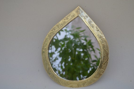 Moroccan mirror wall Handmade decor, Teardrop Handmade mirror, Wall Brass Mirror Set,Teardrop Mirror, Brass Boho Mirror ,Teardrop Wall Decor