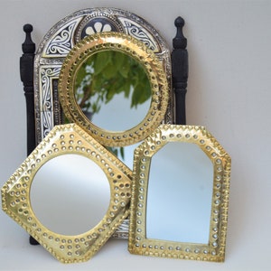 3 mirror set, small mirrors wall decor, silver mirror set, Unique Mirror Set, small decorative mirror, small gold mirror, small mirror sets
