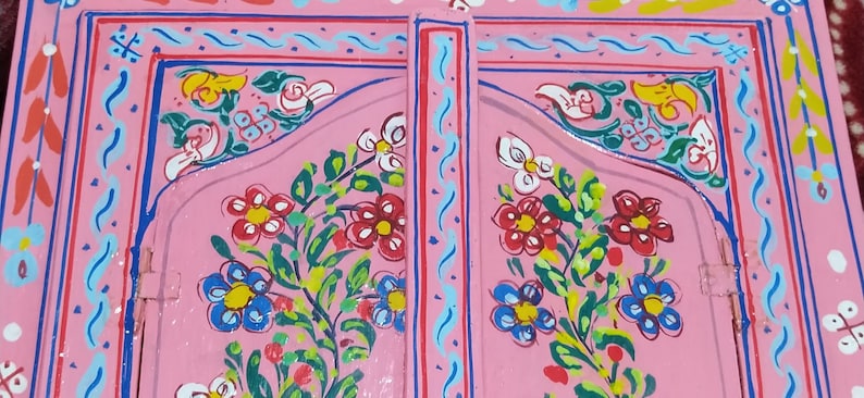 Pink Hand Painted Moroccan Wall Mirror - Etsy