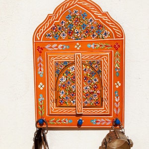 Unique Hand Painted Mirror With Hooks