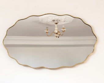 Oval Mirrors For Wall Decor,Wavy Mirror for Wall, Brass Wall Mirror, Handmade  In Morocco