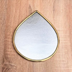 Brass Frame Mirror, Heart Mirror Wall, Teardrop Mirror, Wall Brass Mirror Set, Teardrop Wall Decor, Gold Mirror Wall
