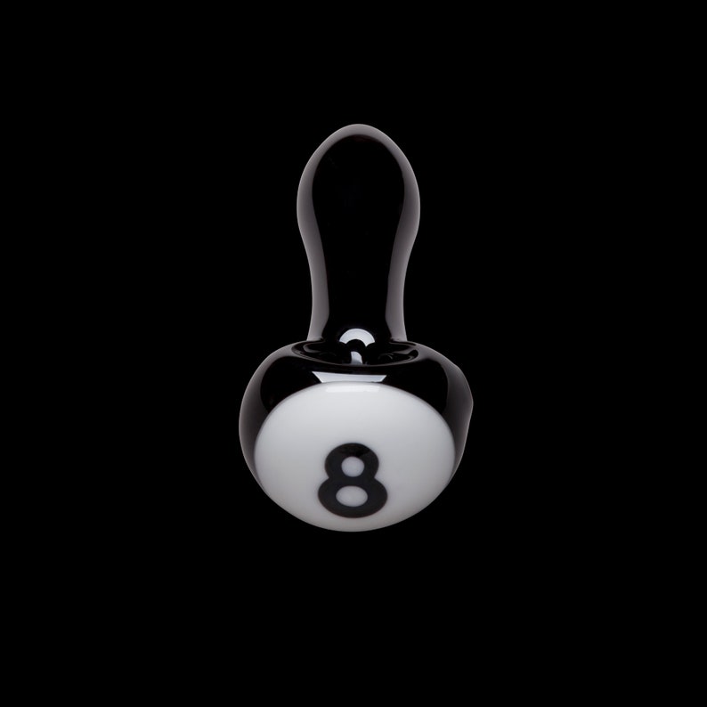 Perfect For Pool Players Lucky Eight Ball Glass Pipe For Tobacco Herb Use 4 Boro Glass Pipe Made in the USA