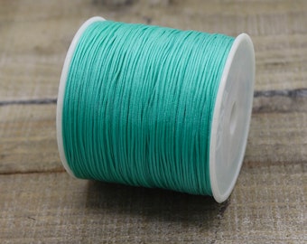 5 m Nylonband, Macraméband 0,8 mm Aqua