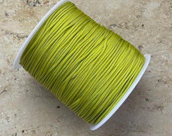 5 m Nylonband, Macraméband 1,5 mm grasgrün