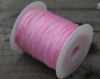 5 m Nylonband, Macraméband 1,5 mm rosa