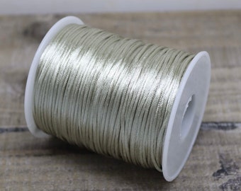 5m Nylonband, Satinband, Satinkordel 1,5 mm, grau beige