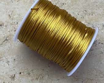 5m Nylonband, Satinband, Satinkordel 1,5 mm,  goldbraun hell