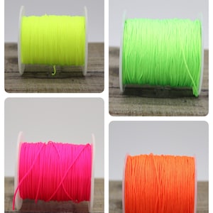 5 m Nylonband, Macraméband 0,8 mm NEON, orange, gelb oder pink