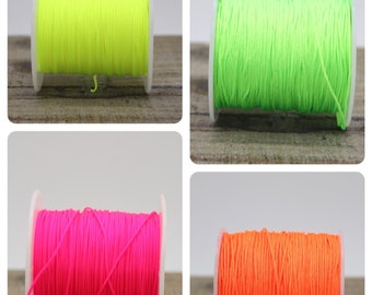 5 m Nylonband, Macraméband 0,8 mm NEON, orange, gelb oder pink