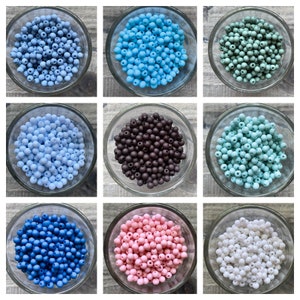 100 Stück ca. 4 mm Matte Acryl Perlen, Farbauswahl