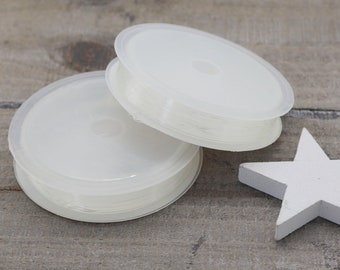 Elastischer Nylongummi transparent Spule, Stärke 0,8 mm, Gummiband klar,Gummi