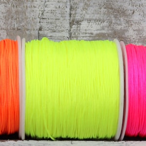 5 m Nylonband, Macraméband 0,8 mm NEON, orange, gelb oder pink image 2
