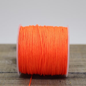 5 m Nylonband, Macraméband 0,8 mm NEON, orange, gelb oder pink Neonorange