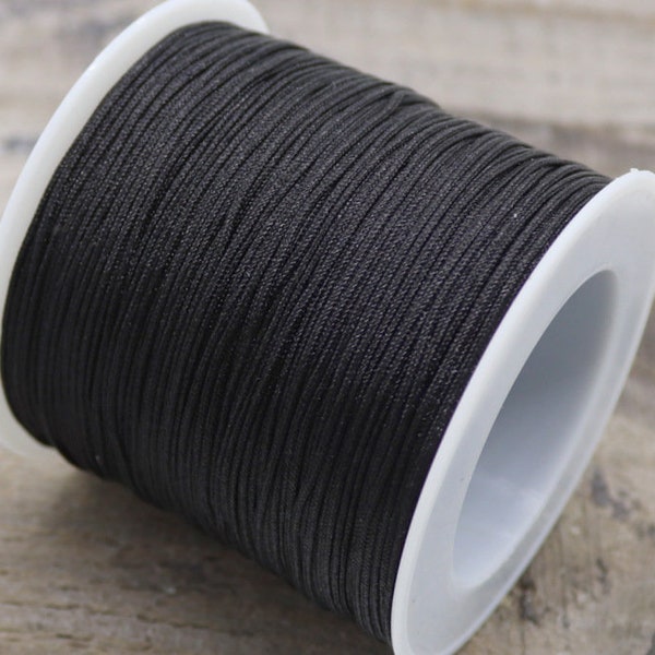 5 m Nylonband, Macraméband 0,8 mm schwarz