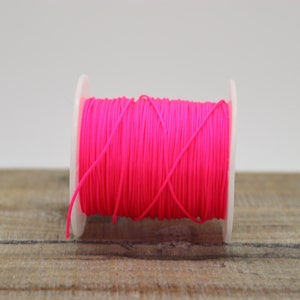 5 m Nylonband, Macraméband 0,8 mm NEON, orange, gelb oder pink Neonpink