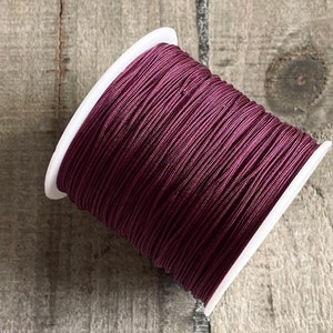 5 m Nylonband, Macraméband 0,8 mm aubergine