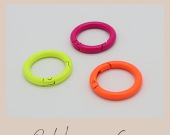 Runde Karabiner, Neon 1 Stück, 34 x 5 mm, Auswahl Neon Orange, Gelb oder Magenta