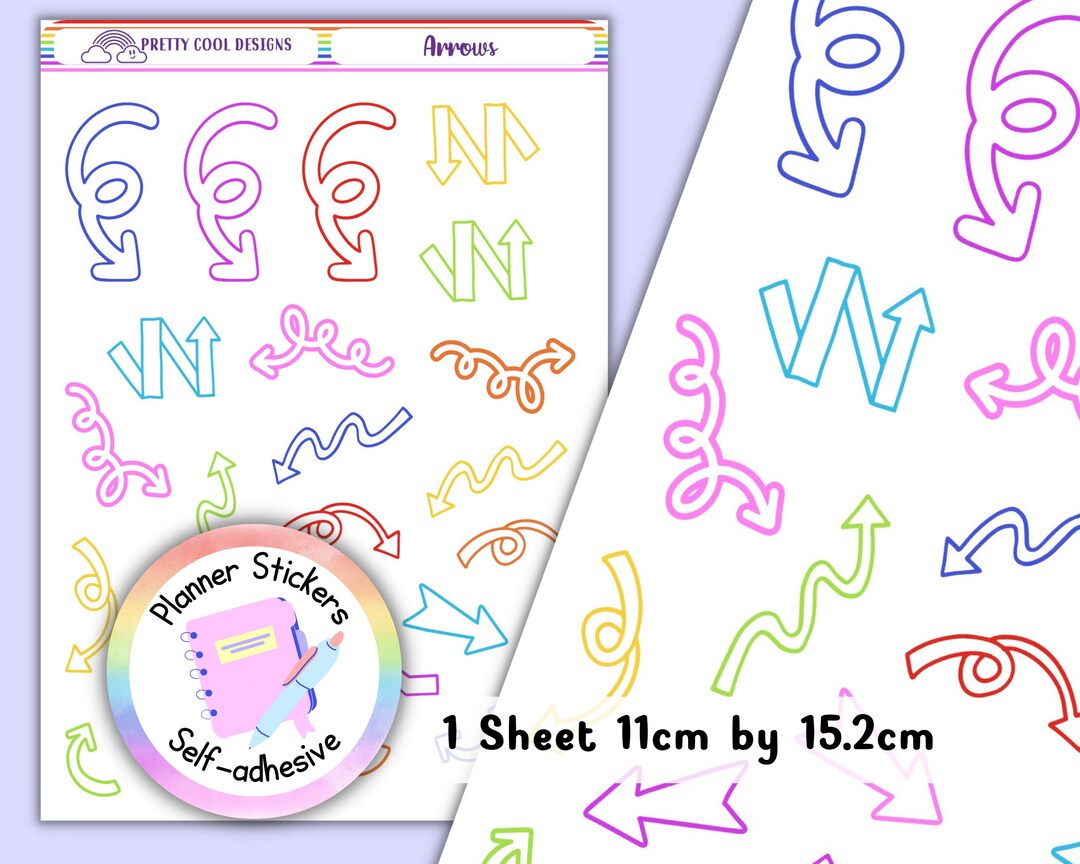 18 Rainbow Arrows Planner Bujo Bullet Journal Stickers UK 1 Etsy