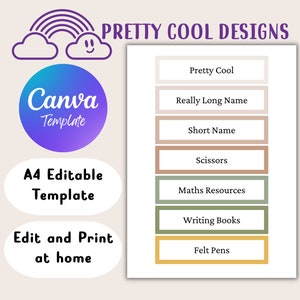 Canva Template Classroom Boho Drawer Labels | Editable Labels for Teachers | Edit and Print at Home | DIY Labels | Download and Print
