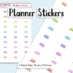40 RE Subject Teacher Student Planner Stickers  UK - 1 Sheet - Block and Cursive