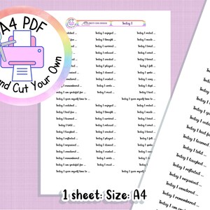 Diario de amor propio Hoy te invito a que comiences a pensar en ti mismo Pegatinas imprimibles para planificadores PDF Imprimir y cortar