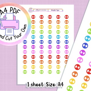 Pegatinas imprimibles de pesas de gimnasio / Pegatinas para planificador / Decoraciones para Bullet Journal / Pegatinas para imprimir y cortar
