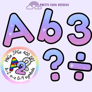 Pink Purple Letter Number Set: Sublimation Craft Graphics (Digital Download)