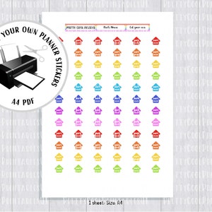 Papas Haus Regenbogen Printable Planner Stickers PDF JPEG Print und Cut