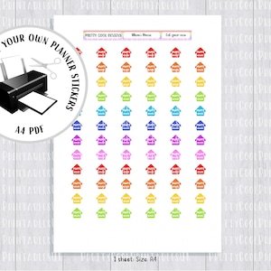 Mamas Haus Regenbogen druckbare Planer Aufkleber PDF drucken und schneiden
