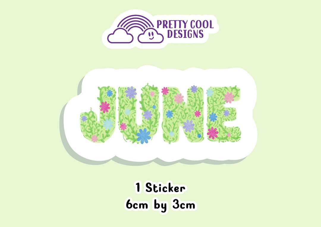 June Sticker Design June Flower Garden Month Sticker Journal Scrapbook Planner Sticker (NOT ...