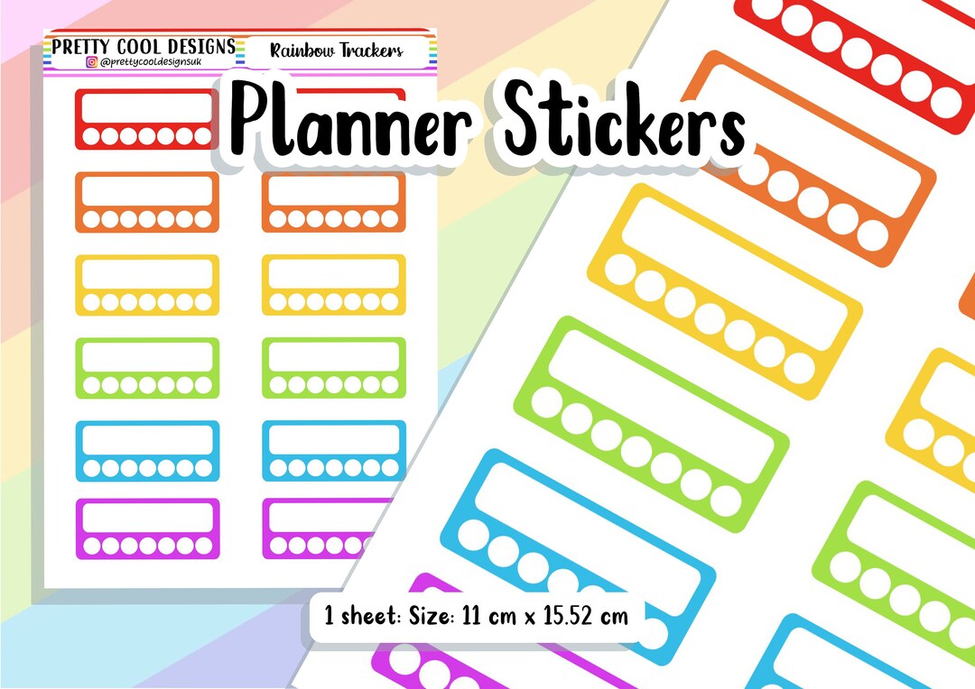Rainbow Tracker Planner Bujo Stickers Bullet Journal Tracking UK - 1 ...