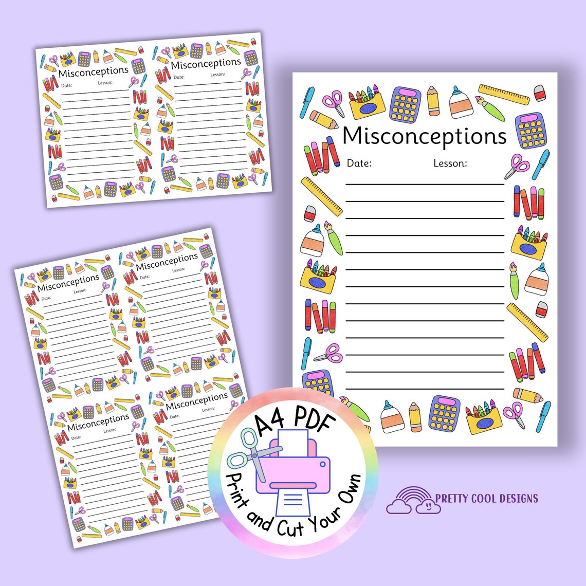 Lesson Misconception Notes Pages | Printable PDF | Digital Download ...