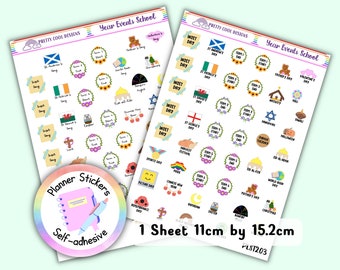 student planner ut School Teacher Year Events Organiser Events Dates Teacher Student Planner Stickers UK - 1 Sheet