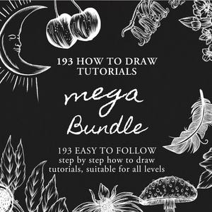 Learn How To Draw Flowers, Fruit, Critters & Doodles Mega Ebook Bundle - 197 Step-by-Step Tutorials