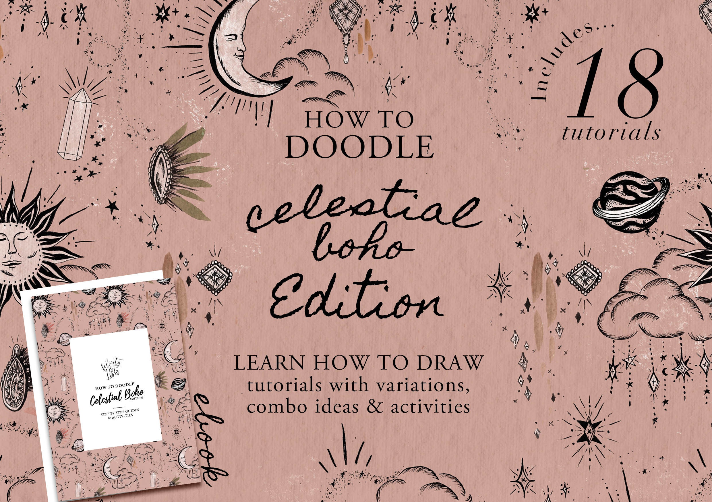 How to Doodle Celestial Boho Art Learn How to Draw Sun Etsy