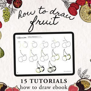 Cómo dibujar frutas (Libro electrónico digital) - 15 tutoriales de dibujo fáciles paso a paso