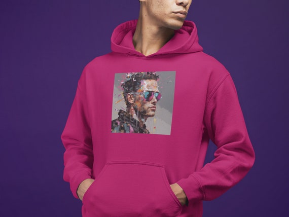 Mens Designer Hoodie with Cyberpunk Twist Front Pocket Hoodie for Bold Style Statement Artistic Clothing Gift