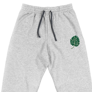 Monstera Leaf Jogging Pants / Plant Embroidery Sweatpants / Plant Mom Pants / Monstera Embroidered Jogging Pants / Plant Lovers Gift