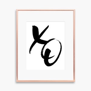XO Druckbares Schild / Hugs and Kisses Schlafzimmer Druck / Liebe Zeichen / Mode Wand Kunst Dekor / Sofortiger digitaler Download / Modernes Dekor / Minimal