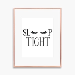 Sleep Tight Lashes Wall Art Printable / Eyelash Printables / Lashes Prints / Fashion Wall Art / Instant Digital Download / Makeup Art Decor