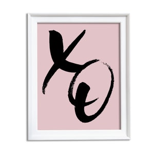 Blush Pink XO druckbare Schild / Hugs and Kisses Schlafzimmer Druck / Liebe Zeichen / Mode Wand Kunst Dekor / sofortiger digitaler Download / modernes Dekor