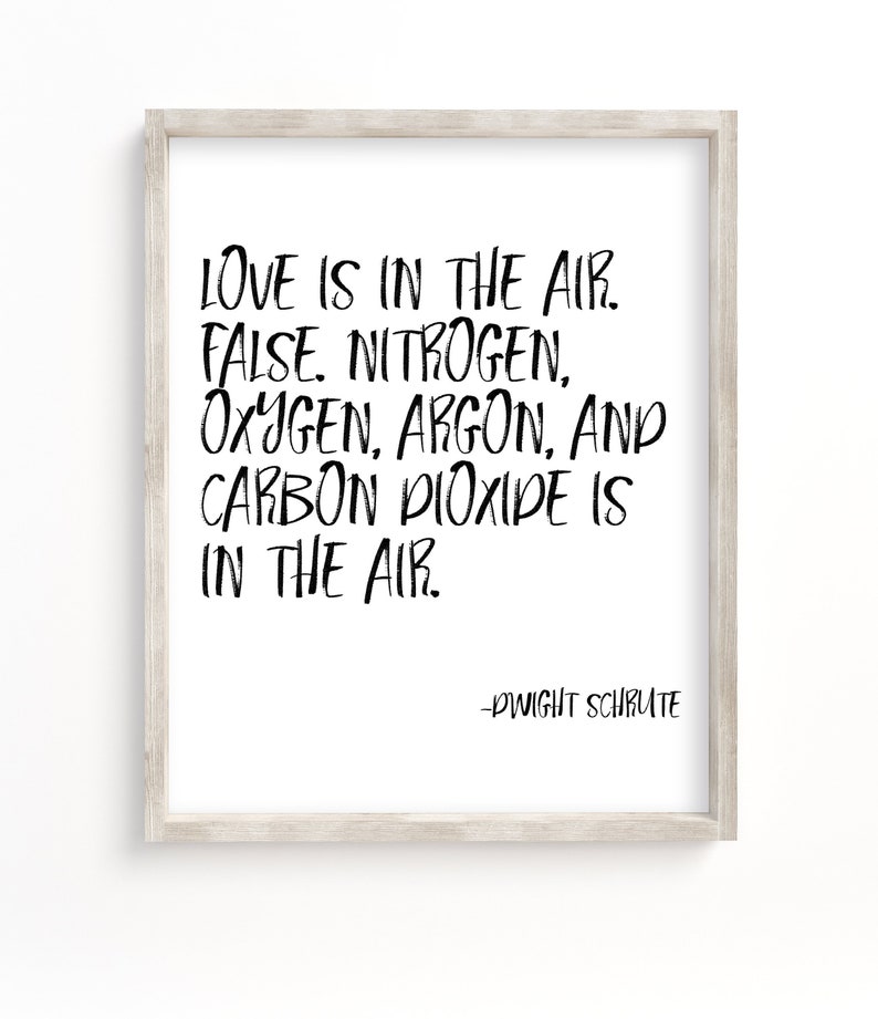 love is in the air dwight schrute quote printable the