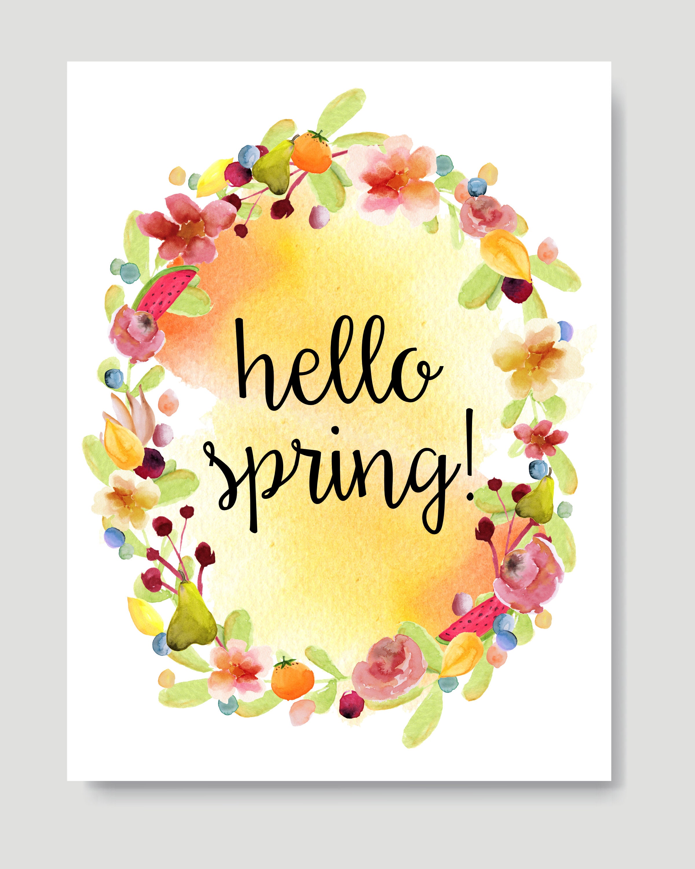Hello Spring Wall Art Printable / Spring Quote Printables / Springtime ...
