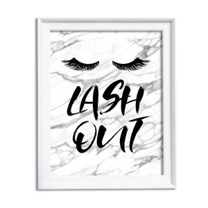 Marble Lash Out Wall Art Printable / Eyelash Printables / Lashes Art Prints / Fashion Wall Art / Instant Digital Download / Makeup Art Decor